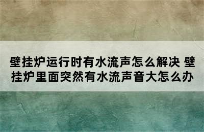 壁挂炉运行时有水流声怎么解决 壁挂炉里面突然有水流声音大怎么办